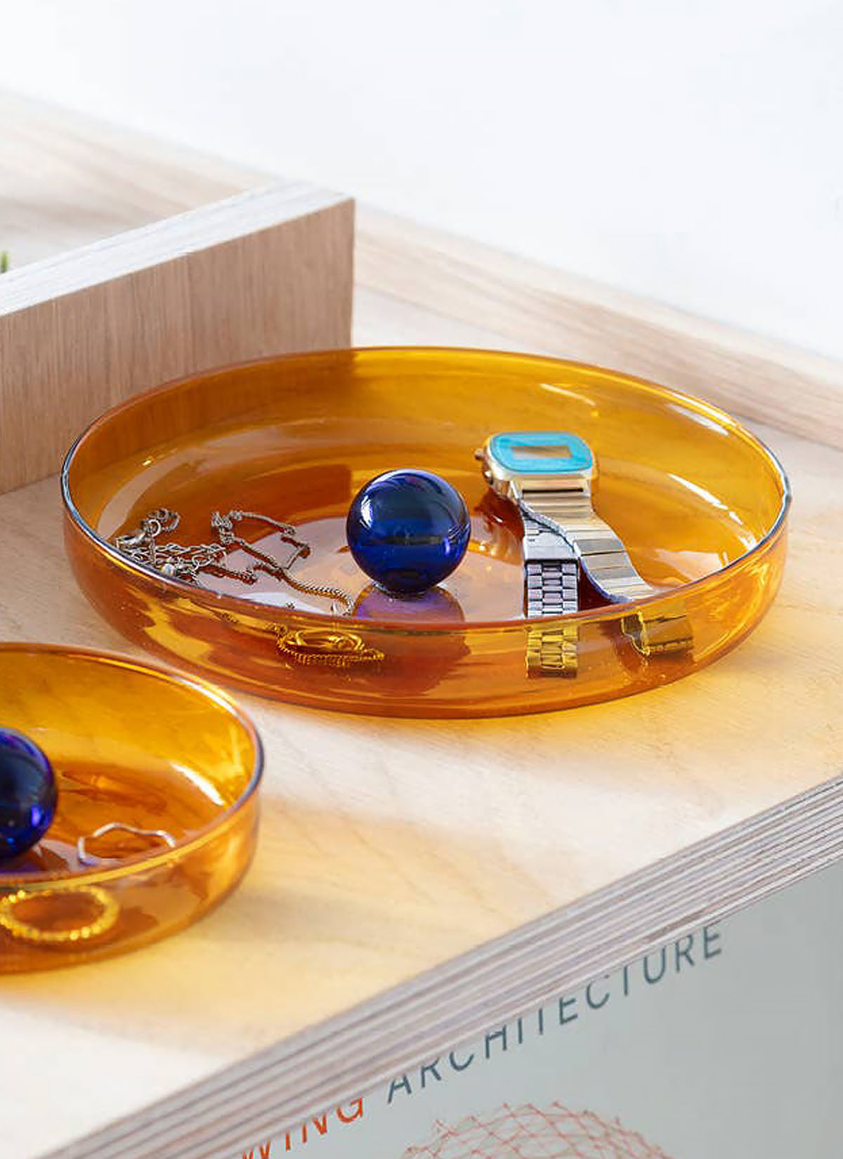 Amber & Cobalt Bubble Dish