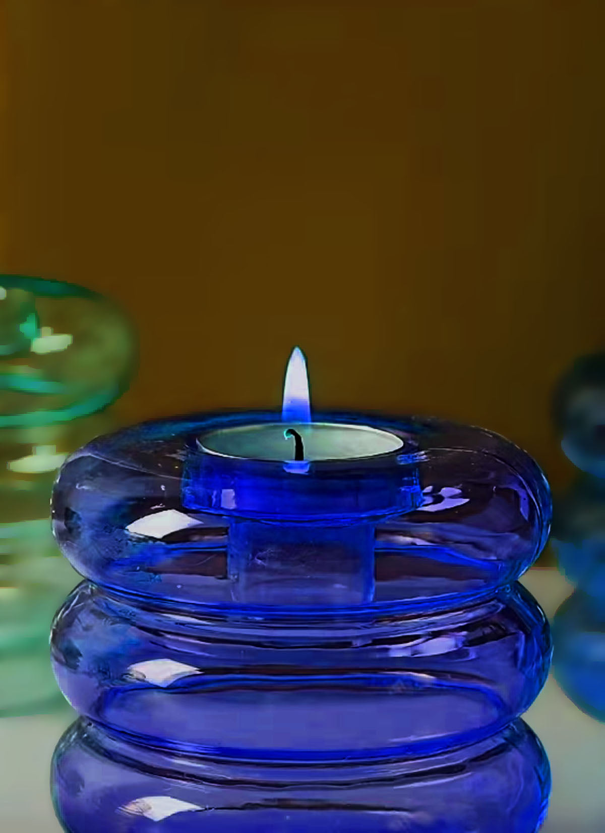 Blue Bubble Candle Holder