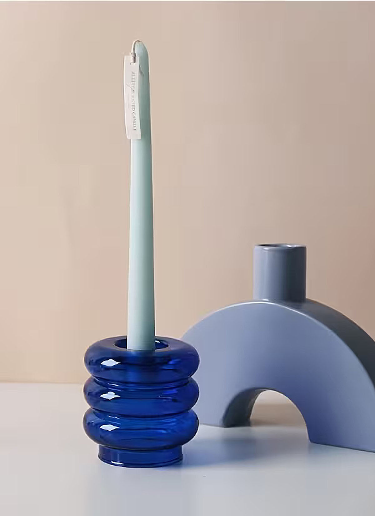 Blue Bubble Candle Holder