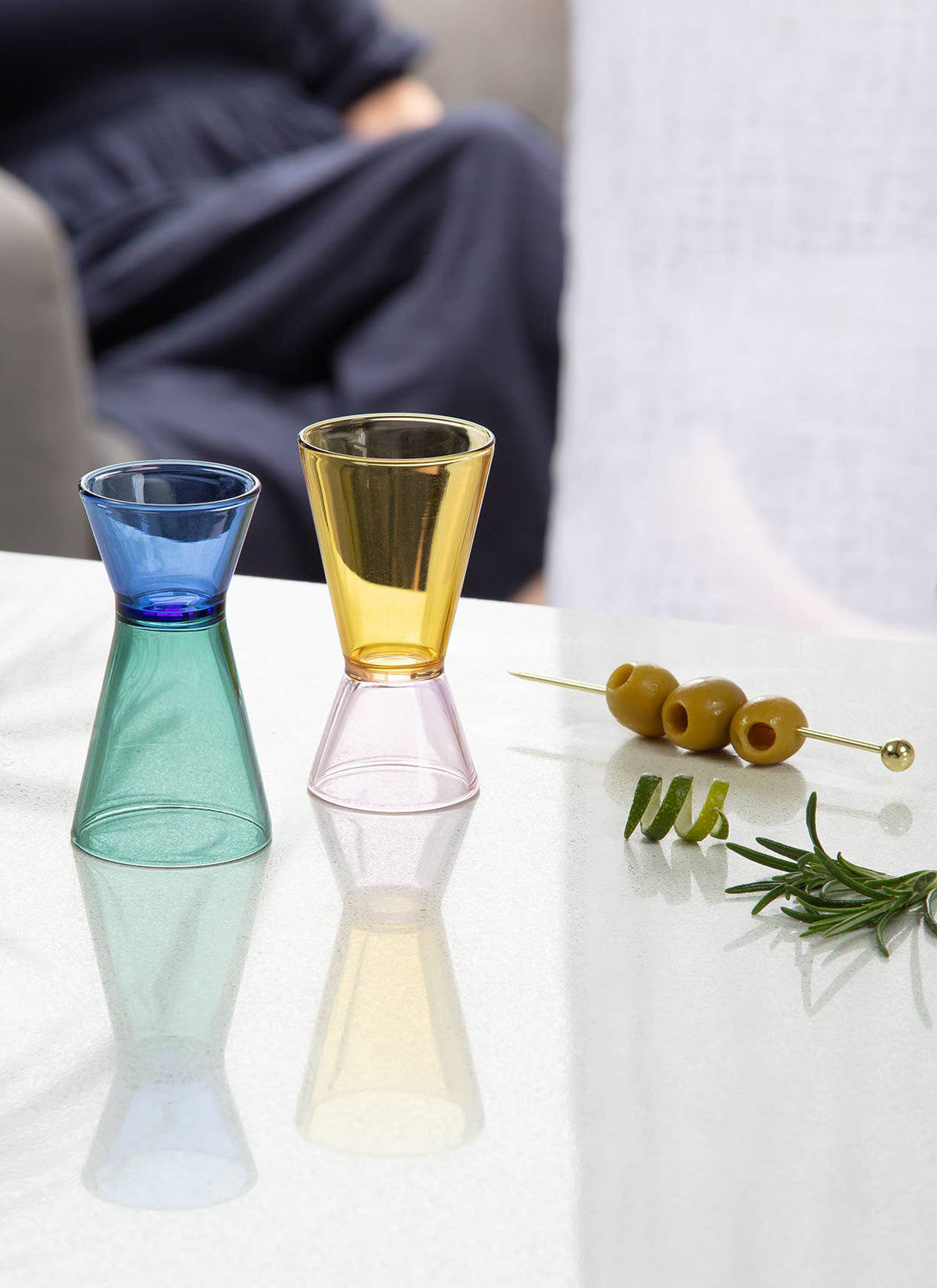 Yellow Pink Cocktail Jigger