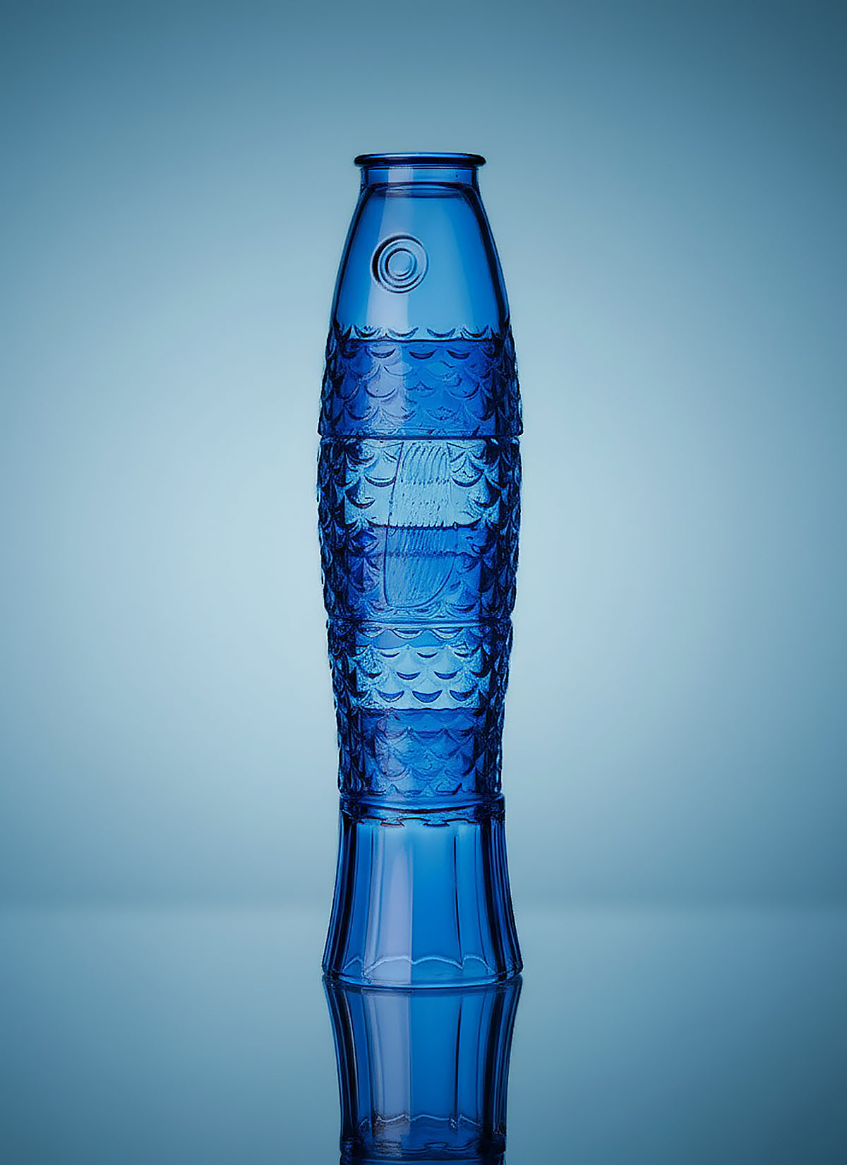 Fish Stacking Glass - Set of 4 Blue