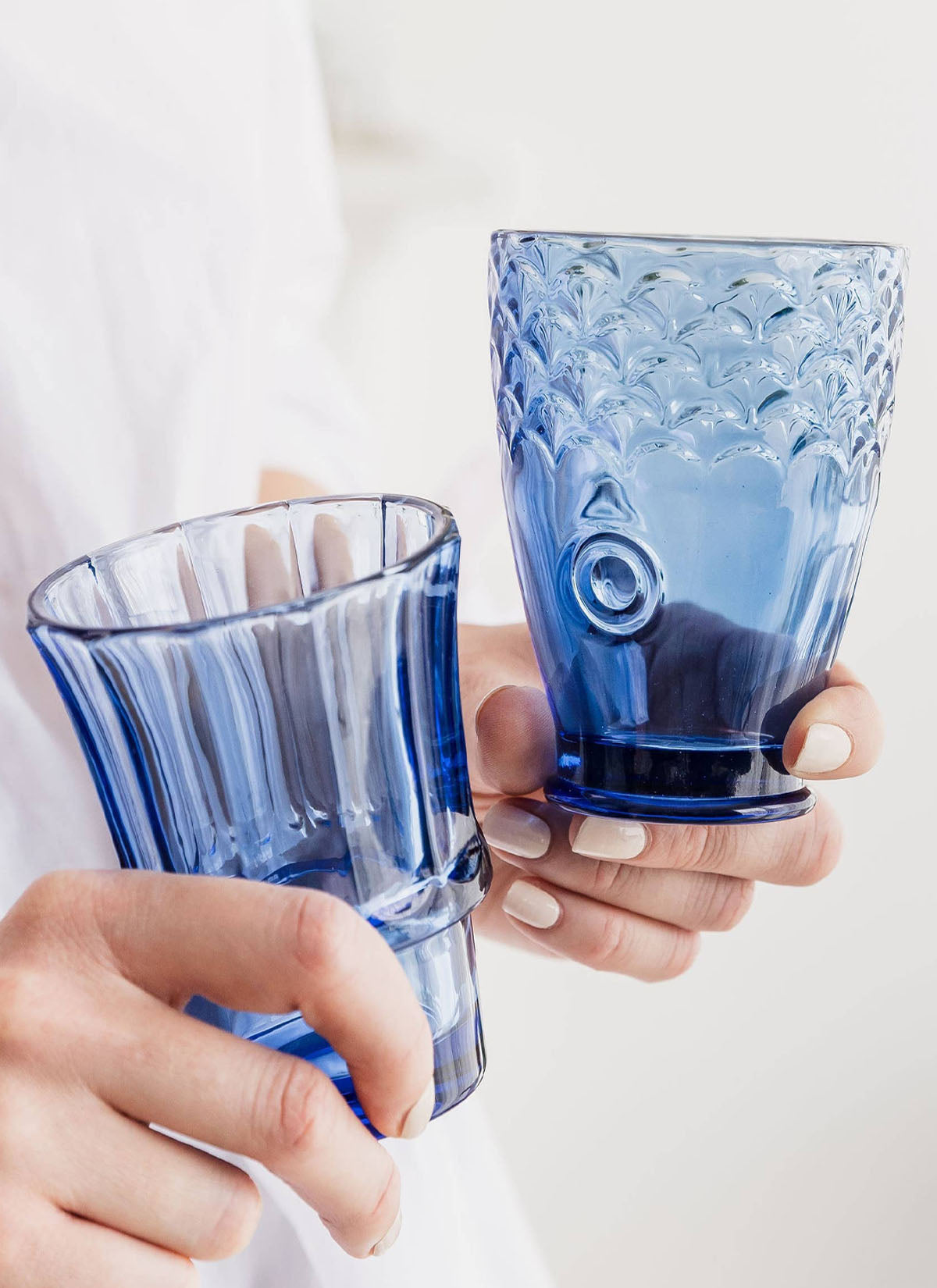 Fish Stacking Glass - Set of 4 Blue