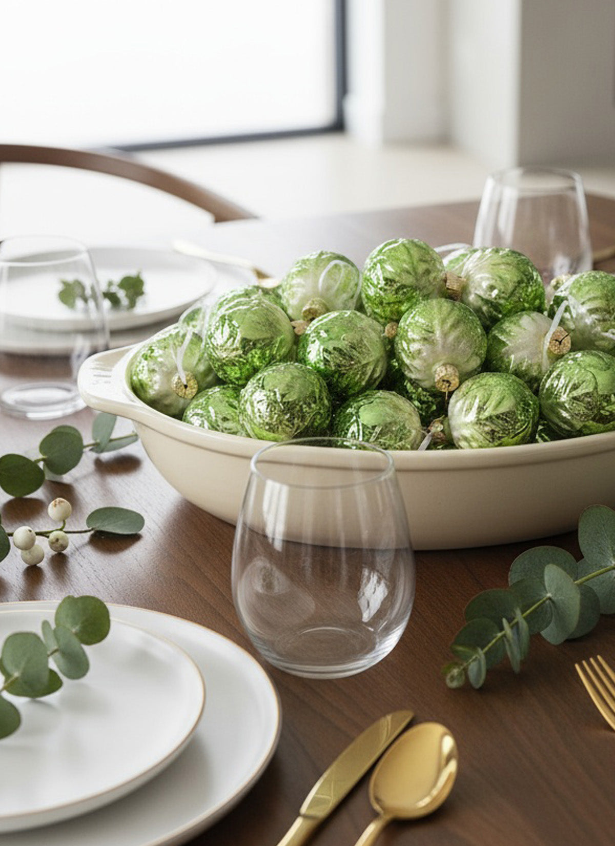 Brussel Sprout Glitter Bauble