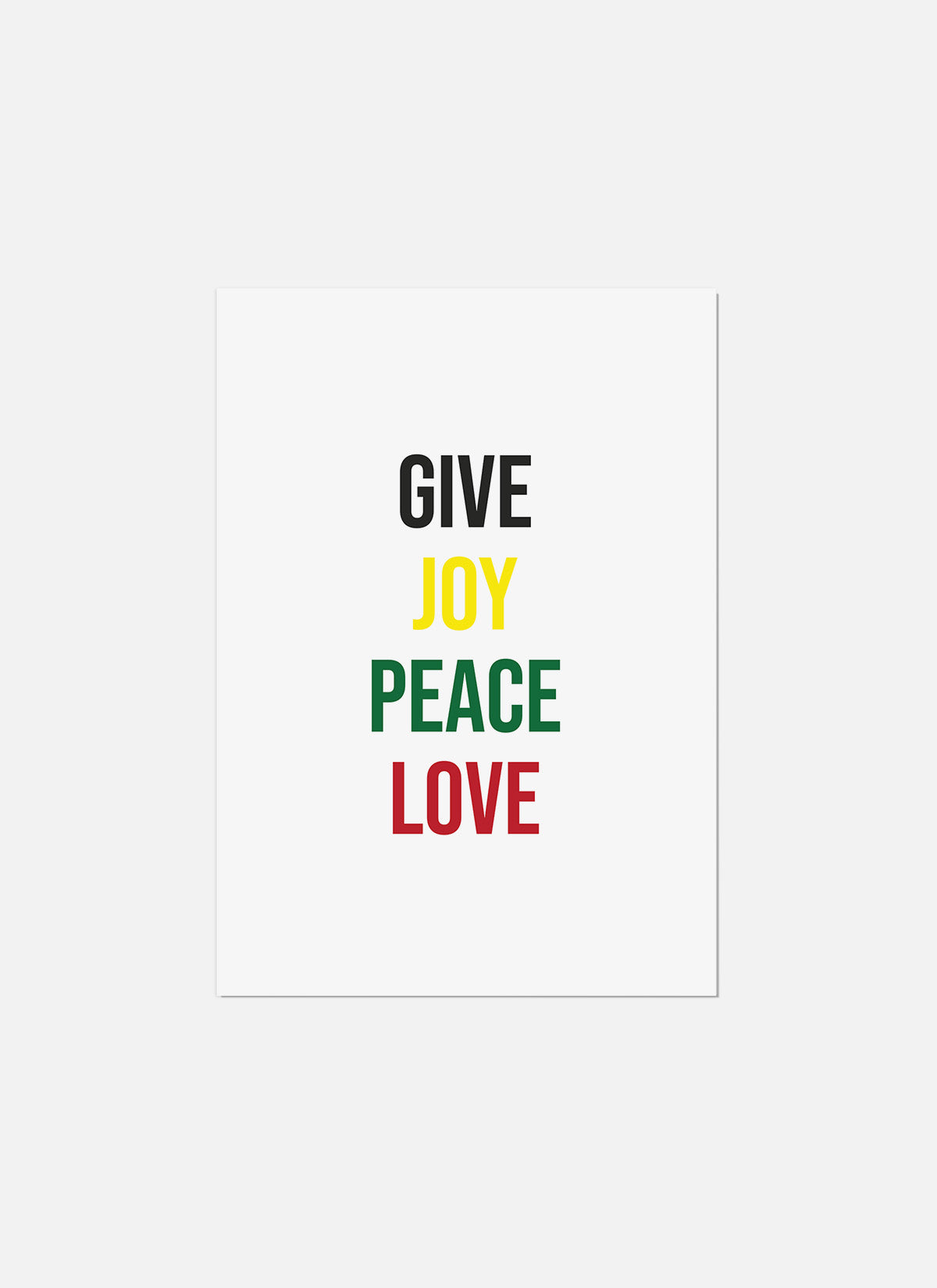 GIve Joy Peace Love Christmas Card
