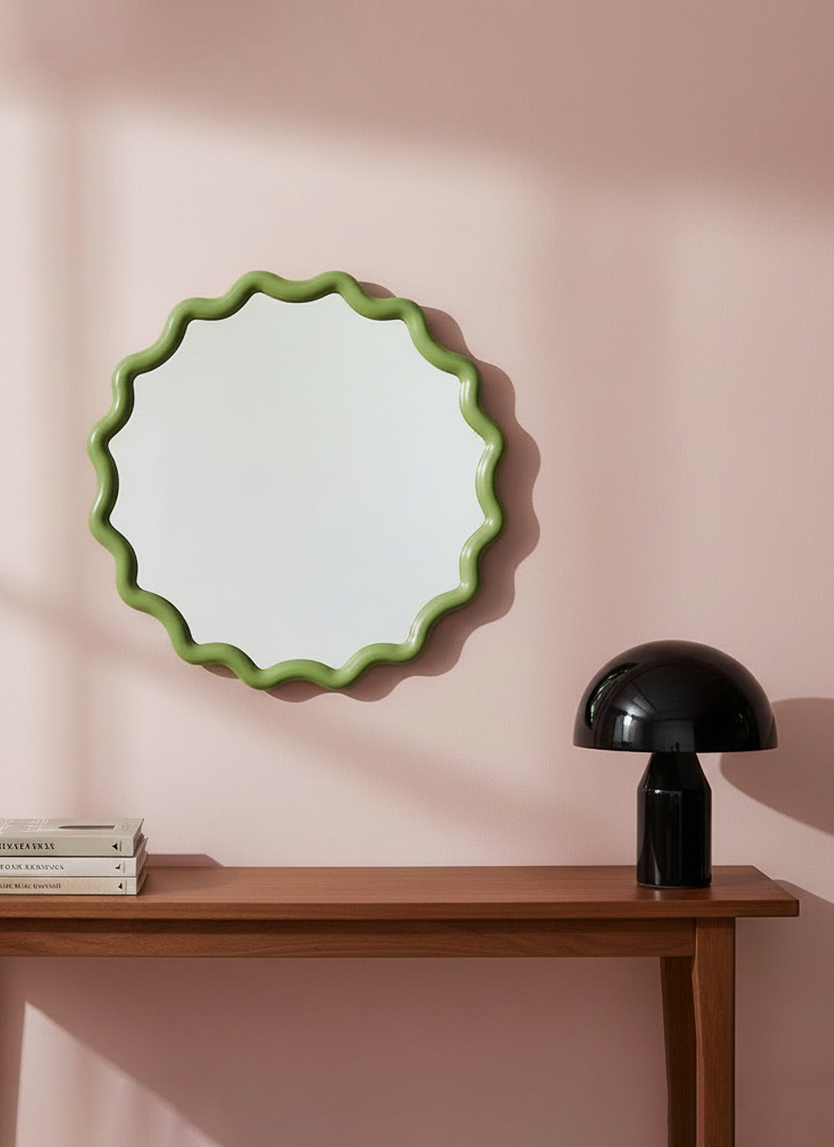 Lime Wave Wall Mirror