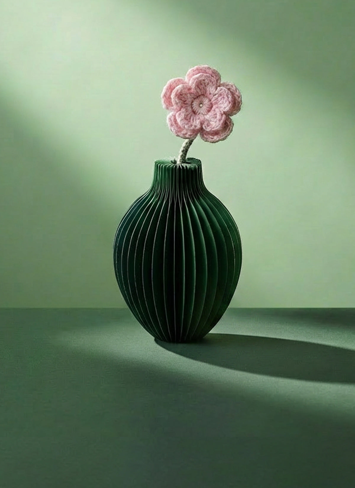 Green Honeycomb Paper Vase