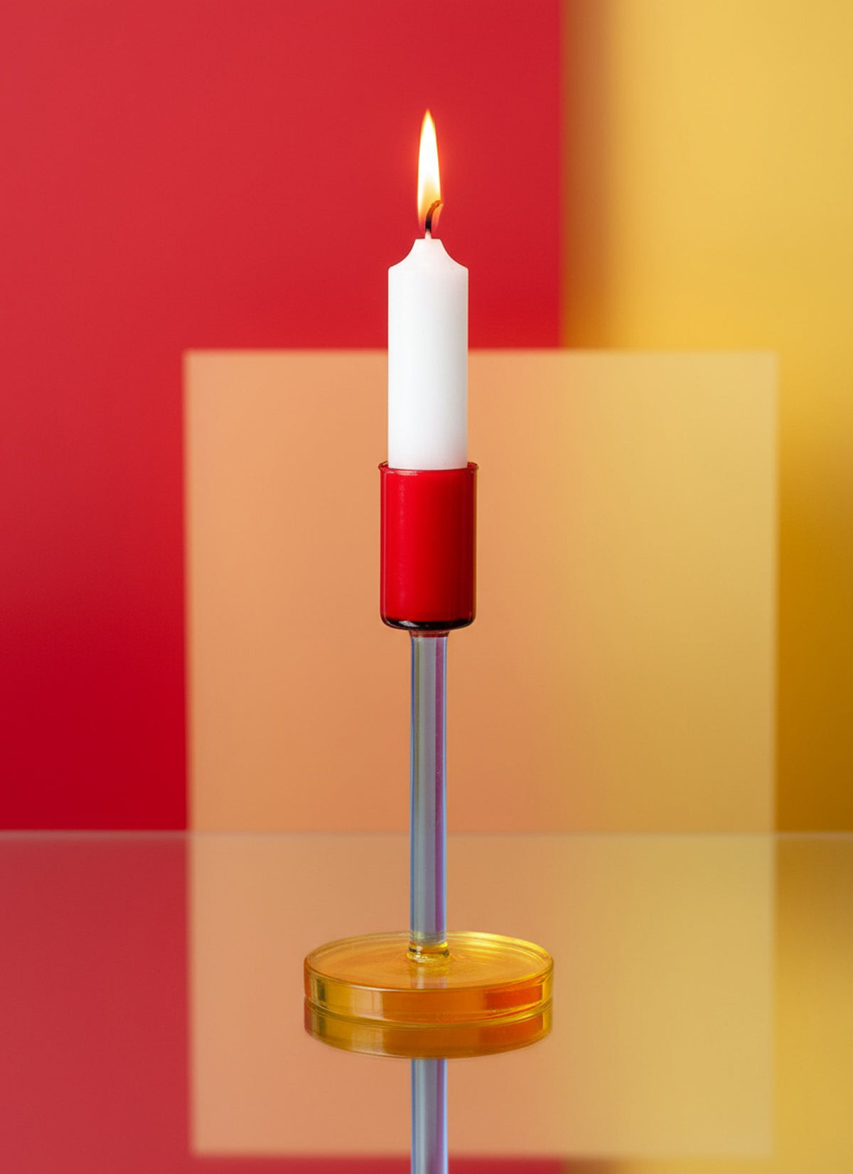 Tall Glass Candlestick