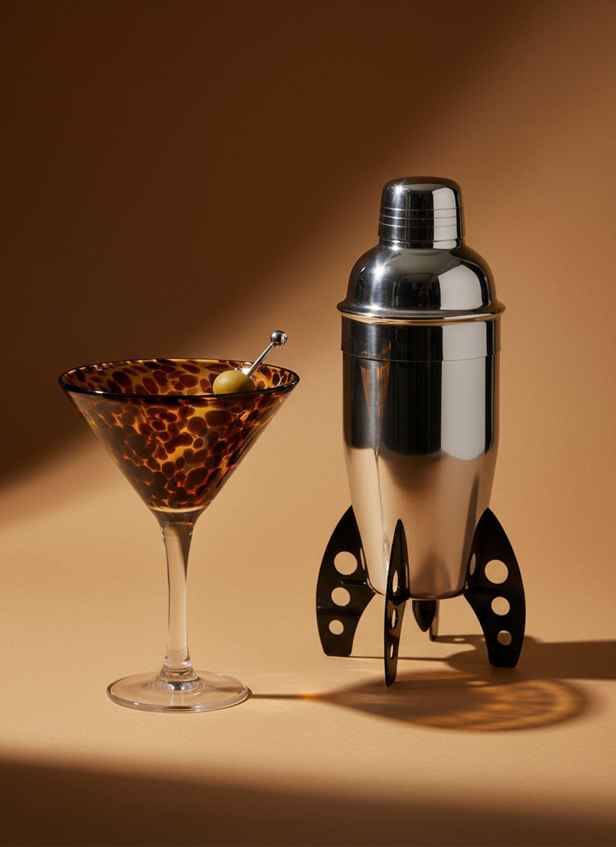 Leopard Print Martini Glass