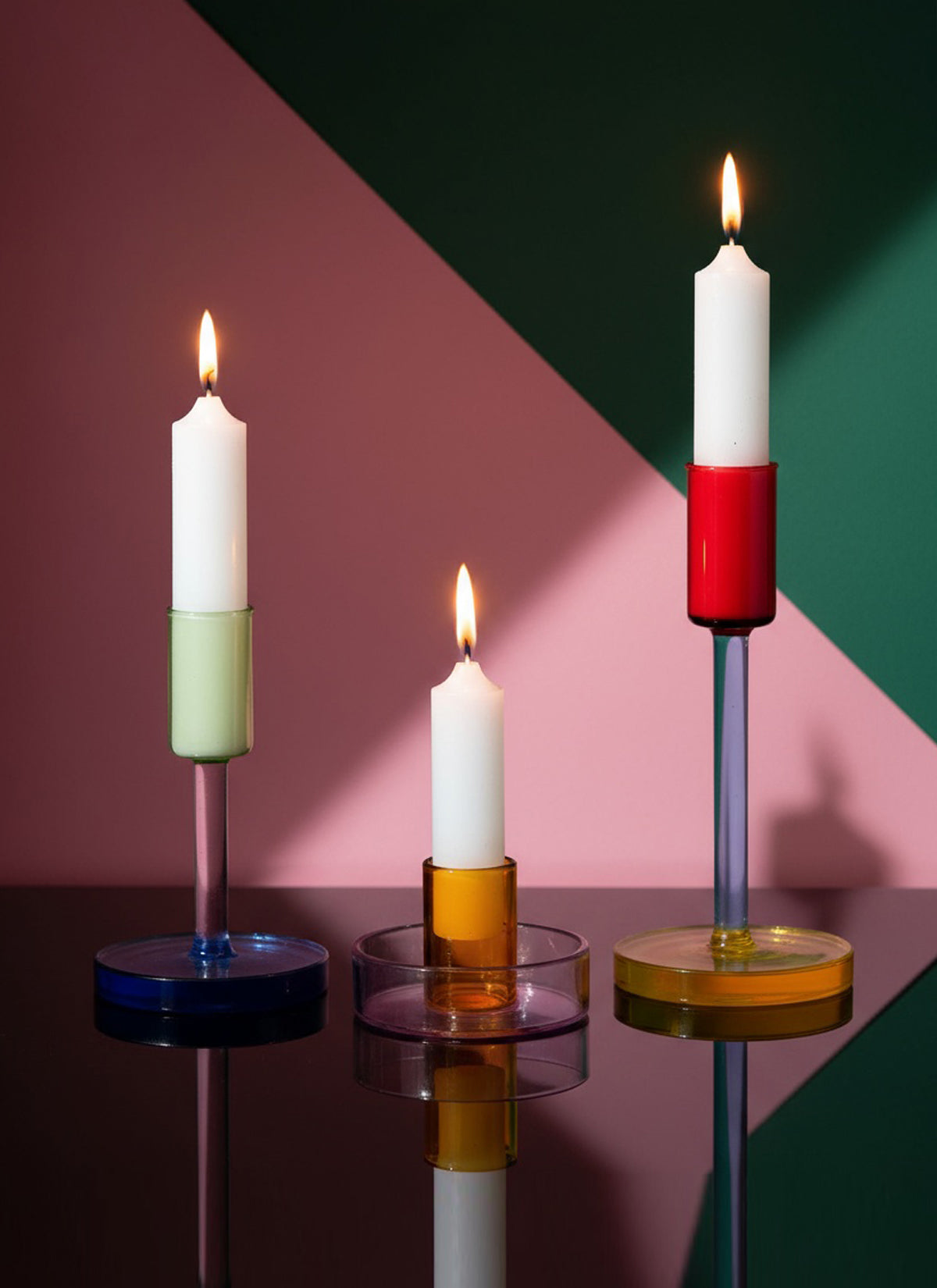 Tall Glass Candlestick