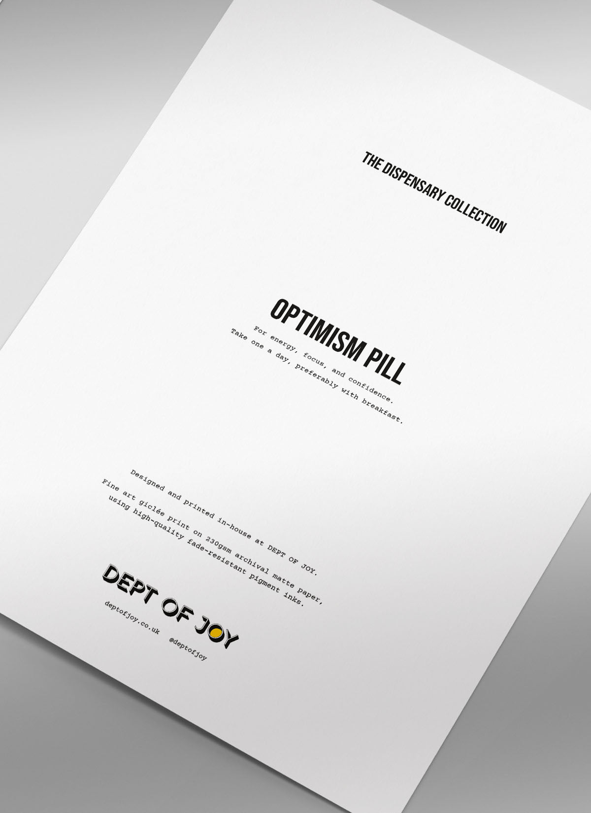 Optimism Pill Art Print