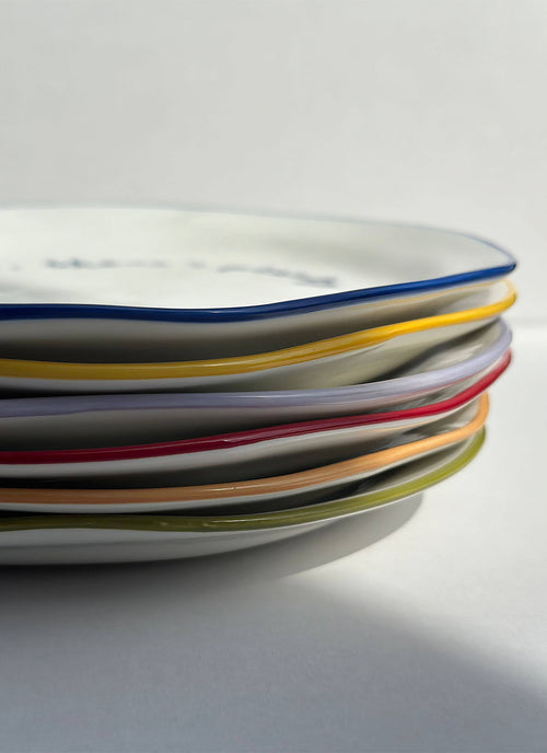 'these dishes won't wash themselves.' Plate