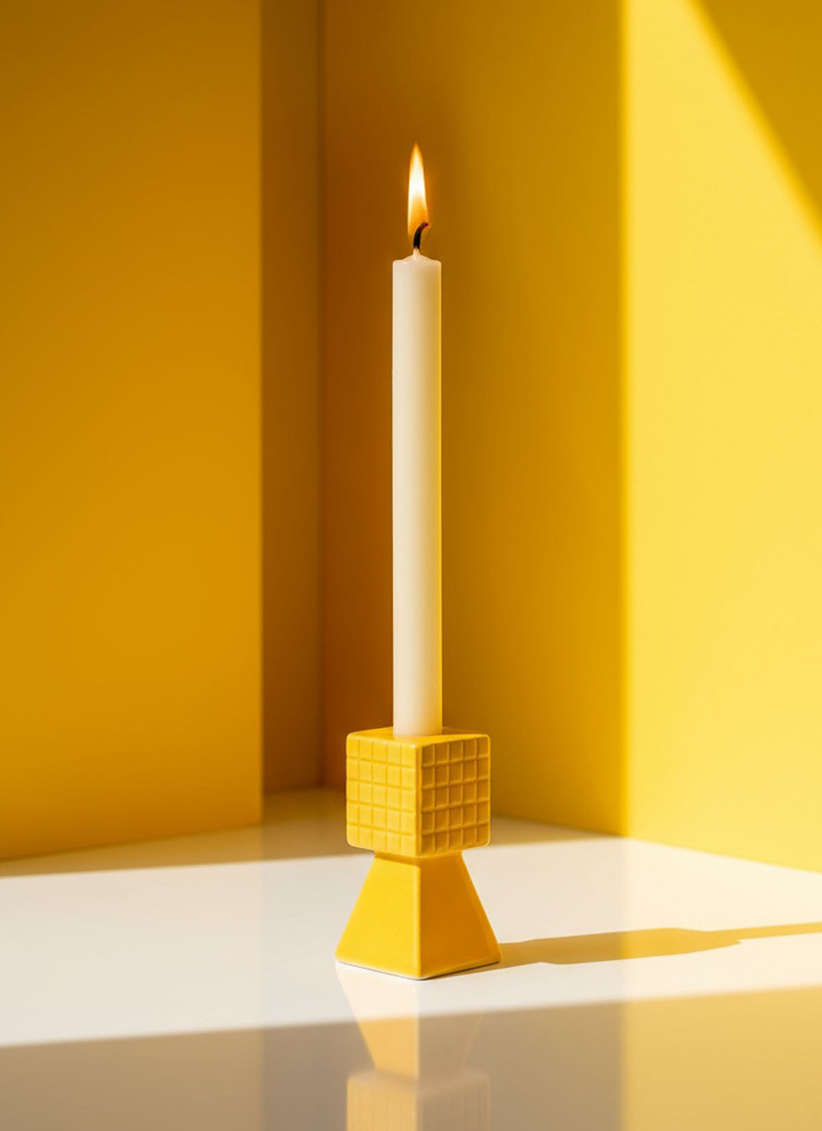 Yellow Geo Candle Holder