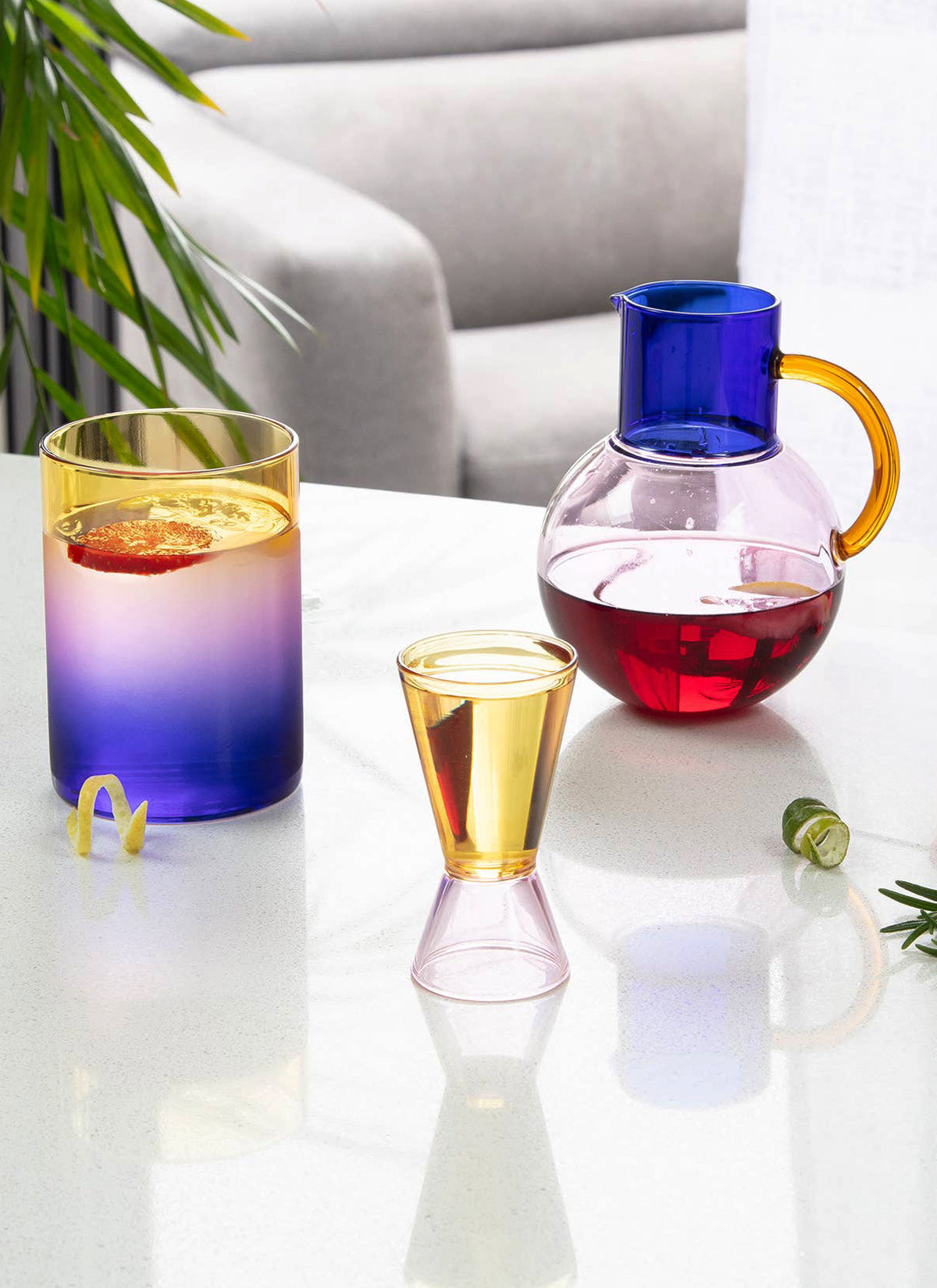 Yellow Pink Cocktail Jigger