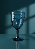 Blue Deco Face Wine Glass