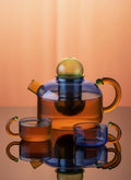 Blue Glass Teapot & Cups