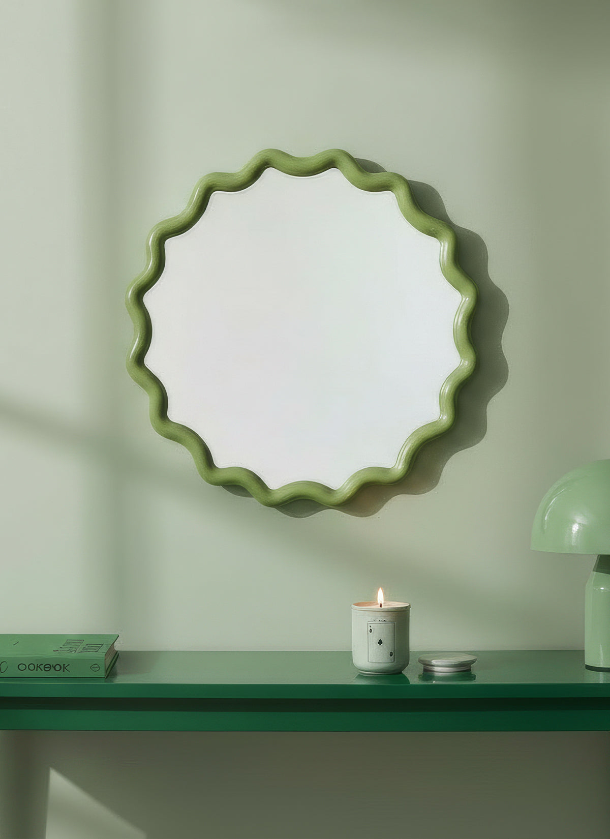 Lime Wave Wall Mirror