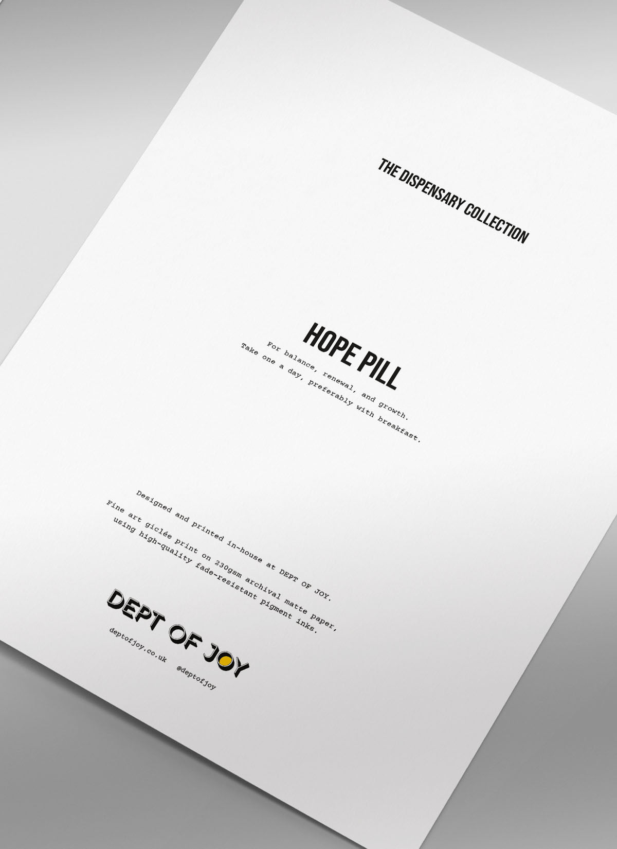 Hope Pill Art Print