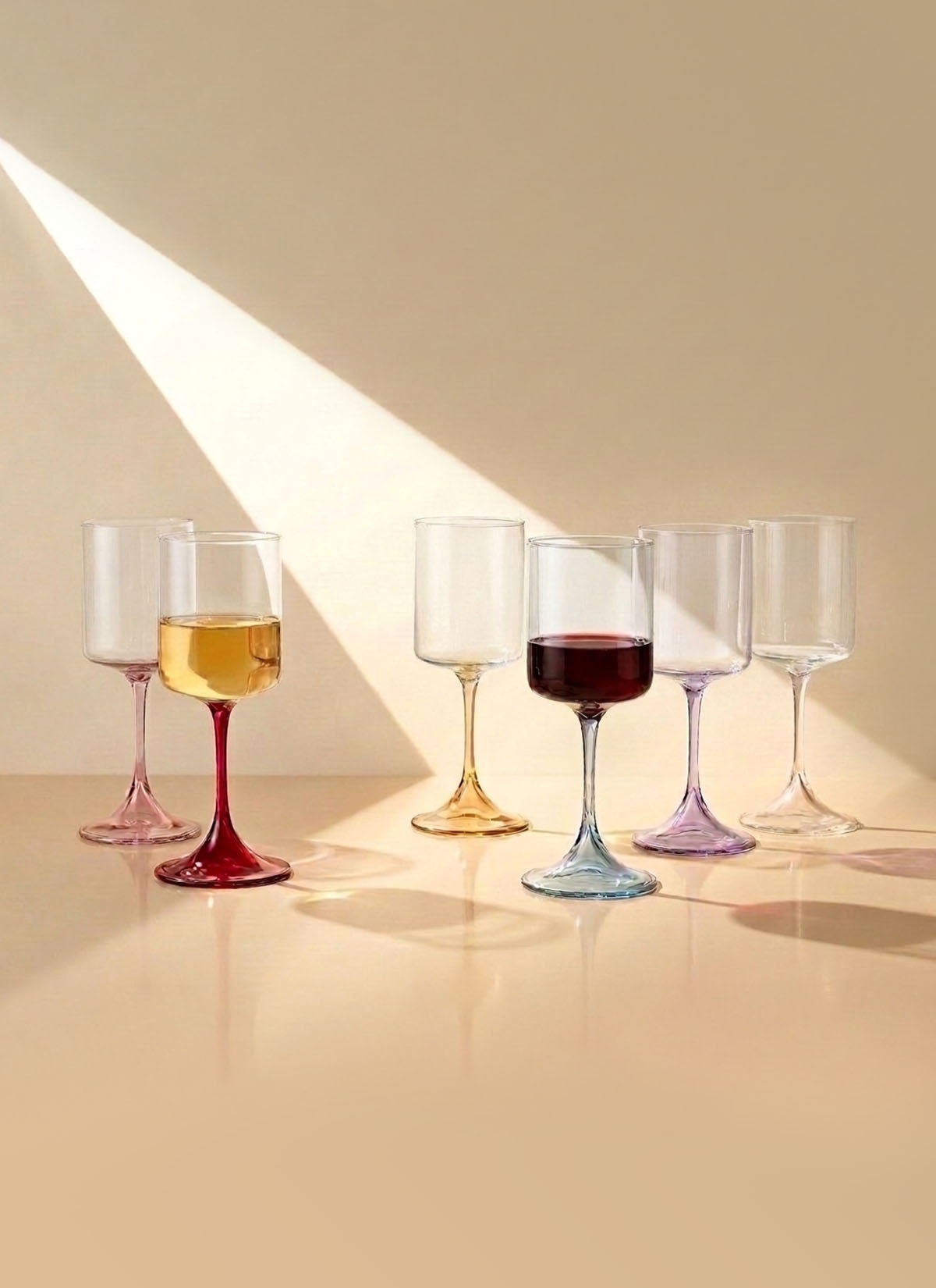 Amber Colour Drip Wine Glass