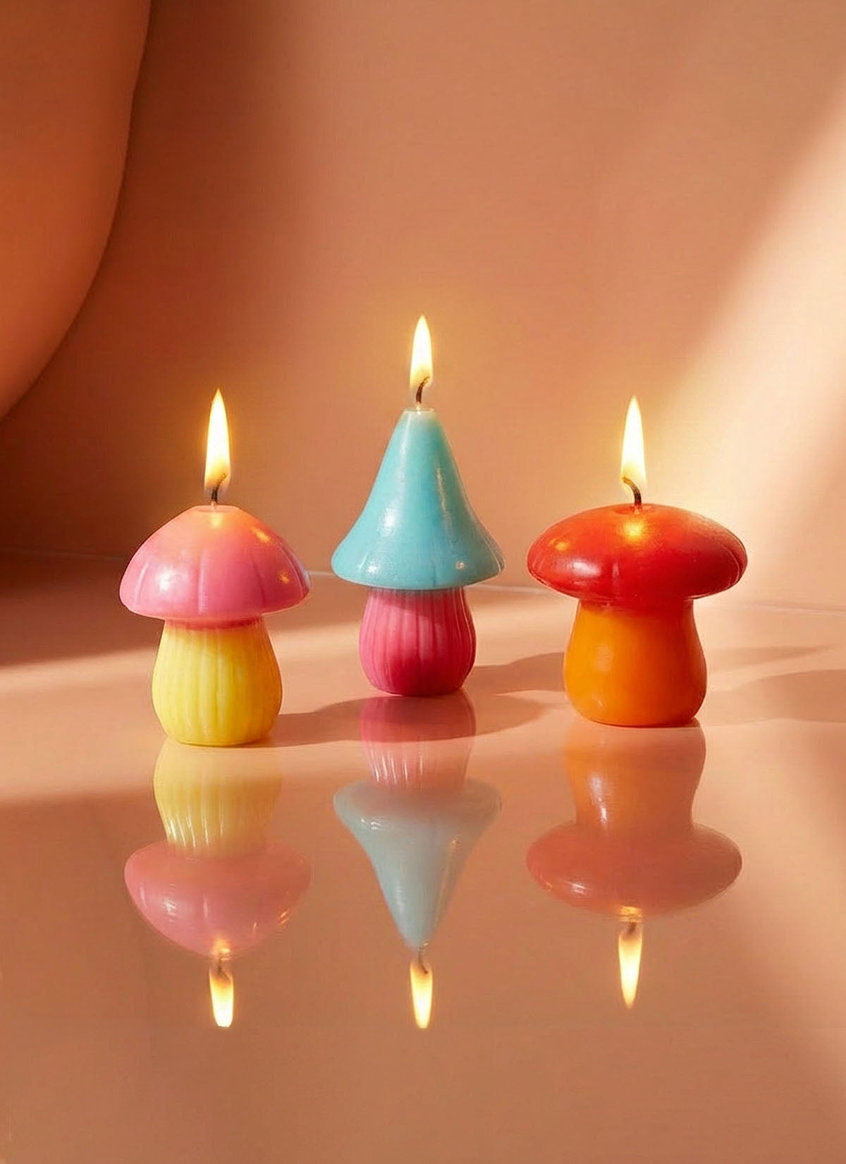 Set of 3 Mushroom Candles