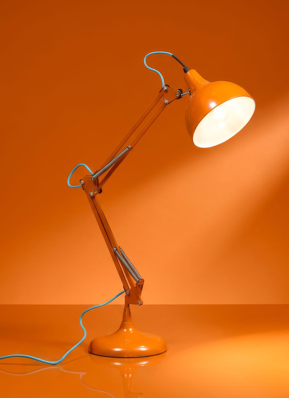 Gloss Orange Anglepoise Style Lamp