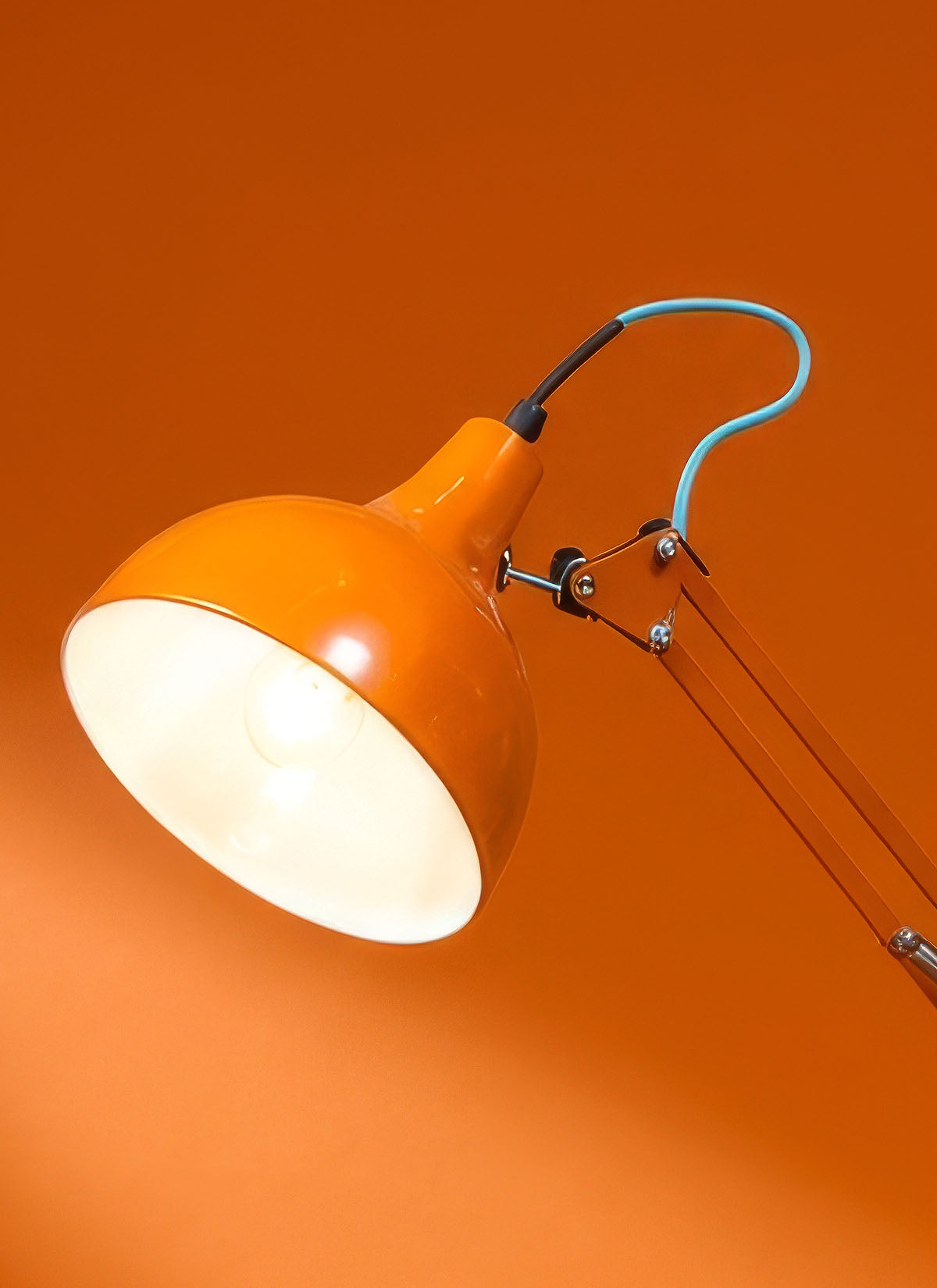 Gloss Orange Anglepoise Style Lamp