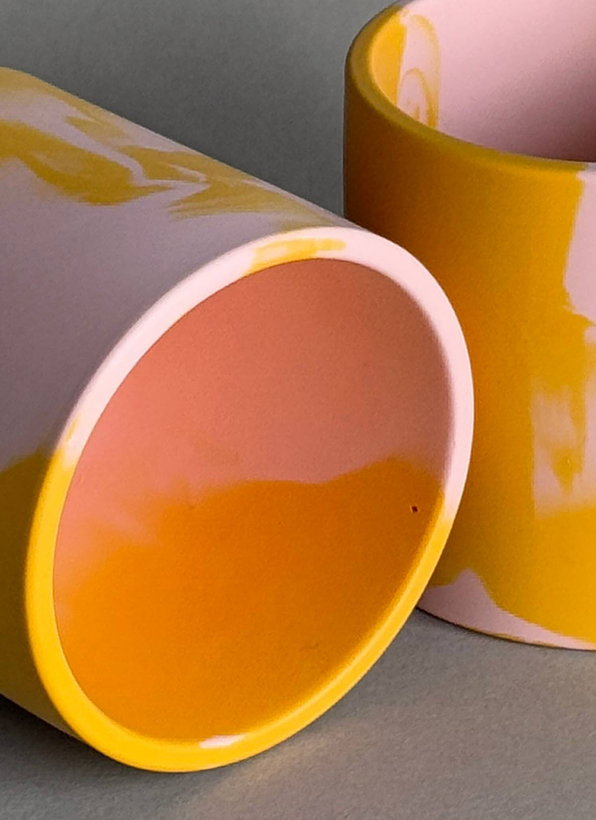 Pink & Orange Jesmonite Pot