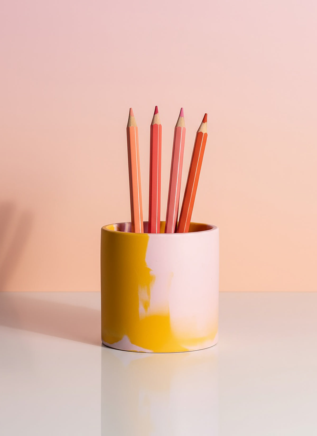 Pink & Orange Jesmonite Pot