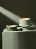 Green Ceramic Candle/Plant Pot & Base