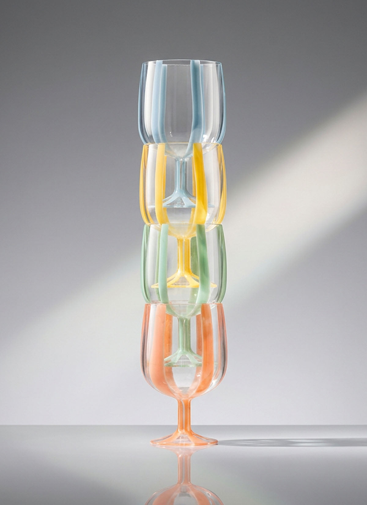 Coral Stacking Wine Glass