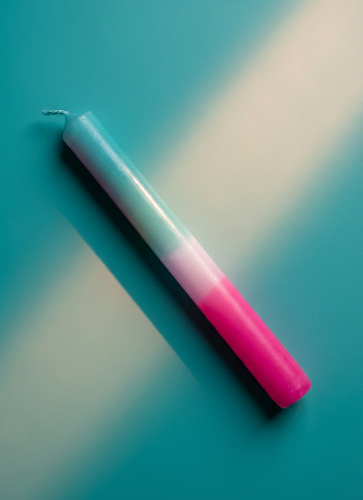 Teal & Pink Dinner Candle