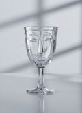 Clear Deco Face Wine Glass